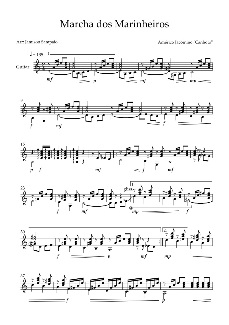 Marcha dos Marinheiros pagina 1